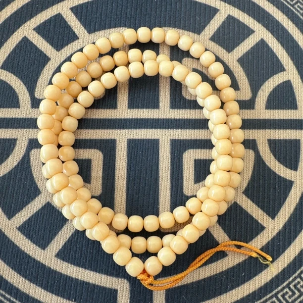 [花有鱼文玩]驼骨长串108