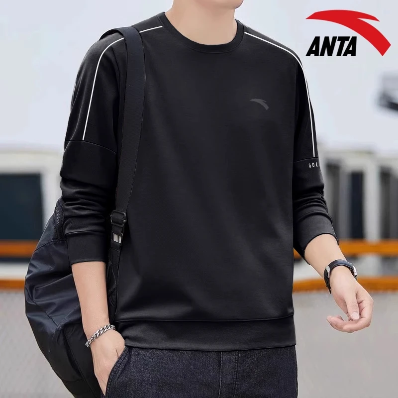 安踏卫衣男2025秋季新款青少年圆领长袖运动休闲上衣男952517710