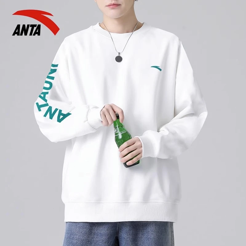 安踏运动卫衣男秋冬新款圆领百搭套头t恤潮流休闲长袖男952538719