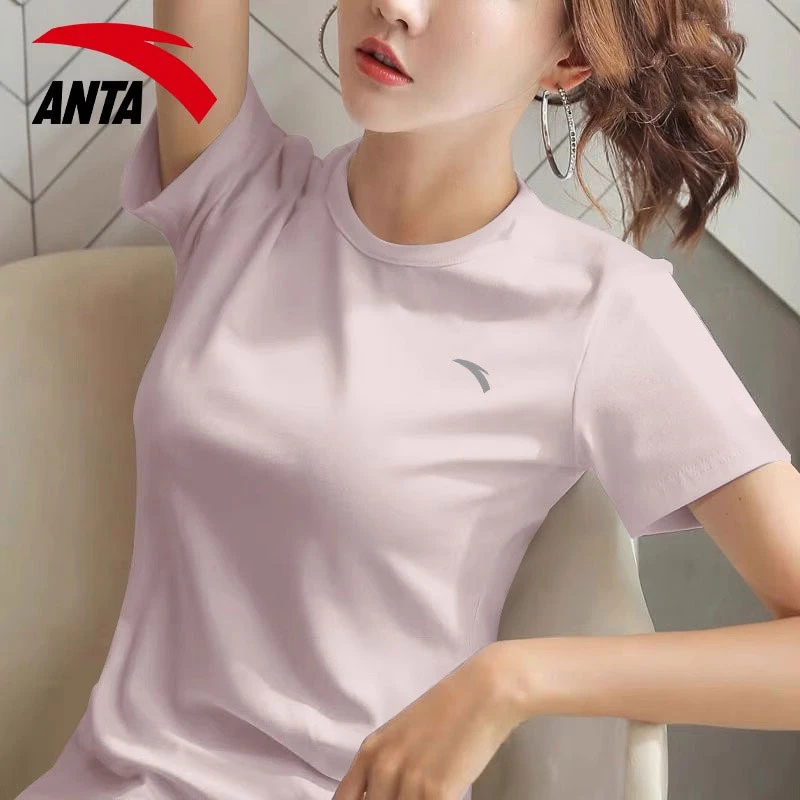 安踏短袖T恤女夏季冰丝速干透气上衣跑步健身显瘦运动服962427103