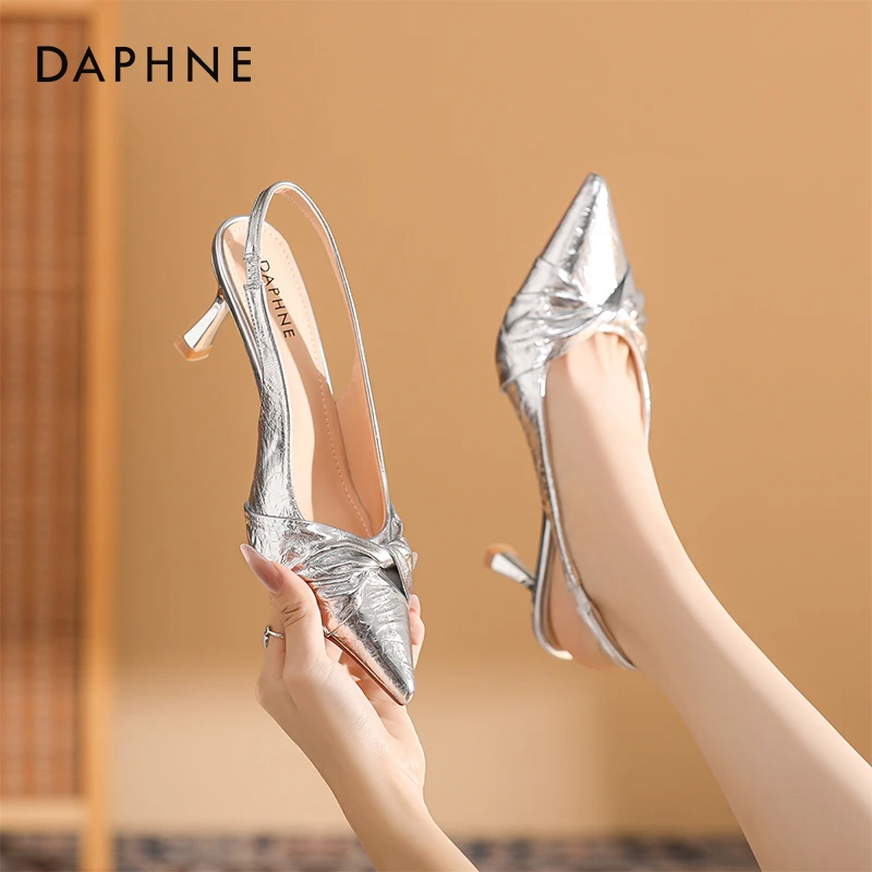 达芙妮包头时尚女款2025夏季气质仙女风浅口单鞋配裙子百搭高跟鞋