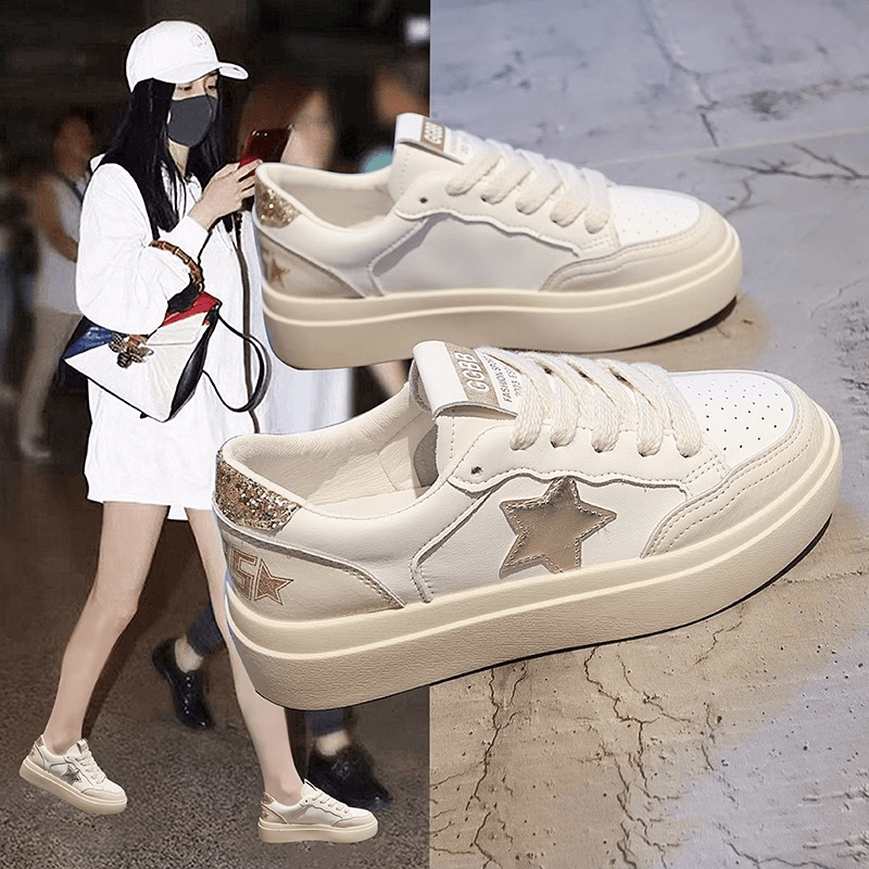 回力潮品星星小白鞋夏女款2024新款板鞋洋气薄款春秋百搭厚底女