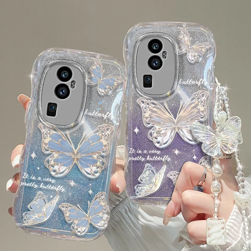 闪粉蝴蝶适用opporeno10壳reno10pro十软壳5G硅胶套女款全包防摔