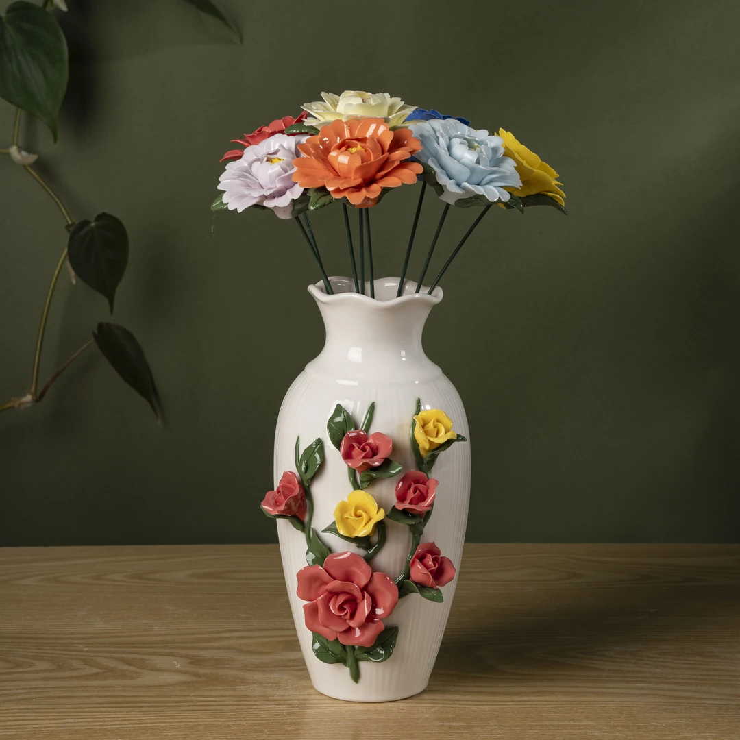 牡丹花摆件礼品摆件送礼摆件爱人礼品时尚创意陶瓷