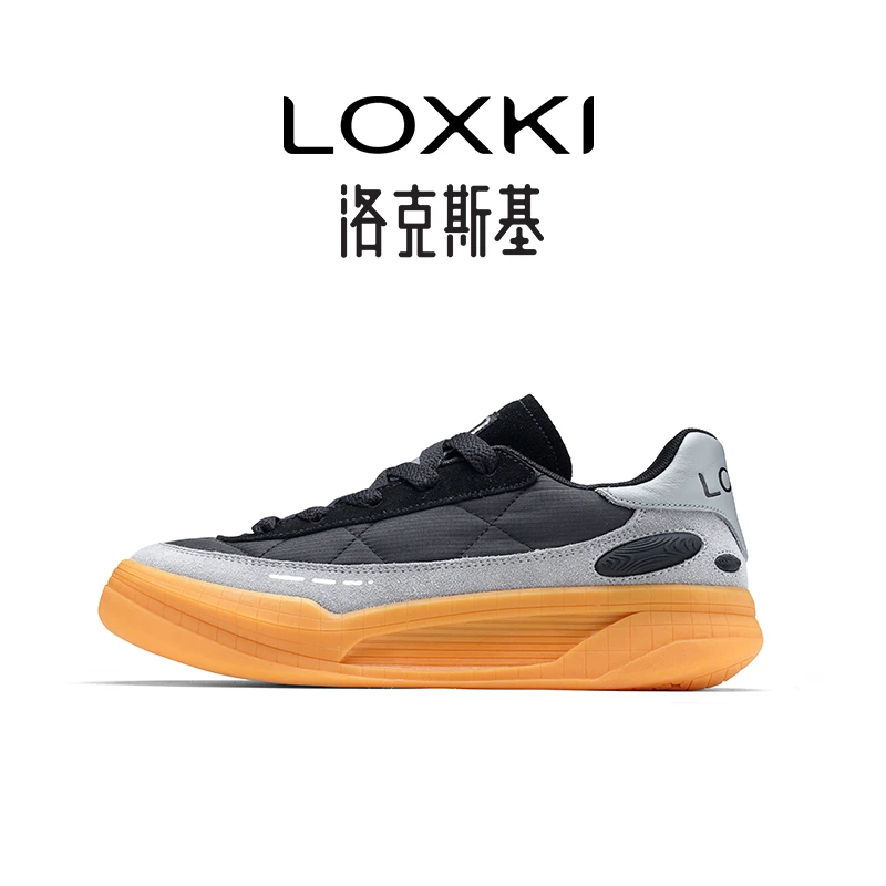 LOXKI/洛克斯基秋冬牛皮羽绒板鞋休闲鞋厚底复古美拉德老爹低帮