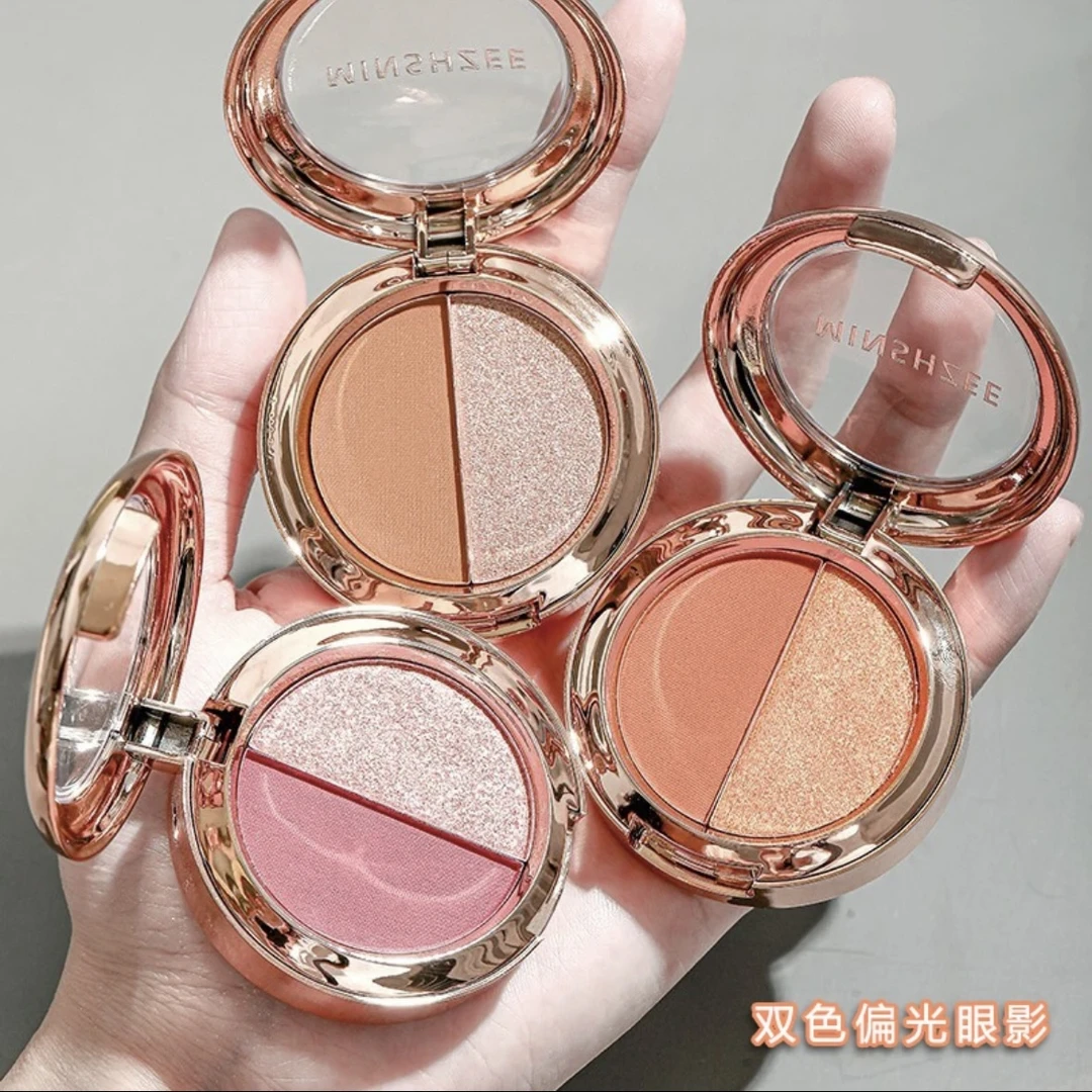 双色高光眼影闪粉大地色细腻显色平价日常便携初学者防水珠光亮片
