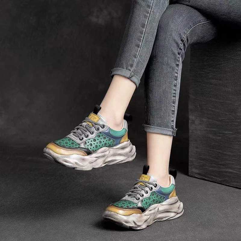 夏新款厚底女鞋EVA前系带镂空笑脸复古风低帮懒人鞋A11-78209-1