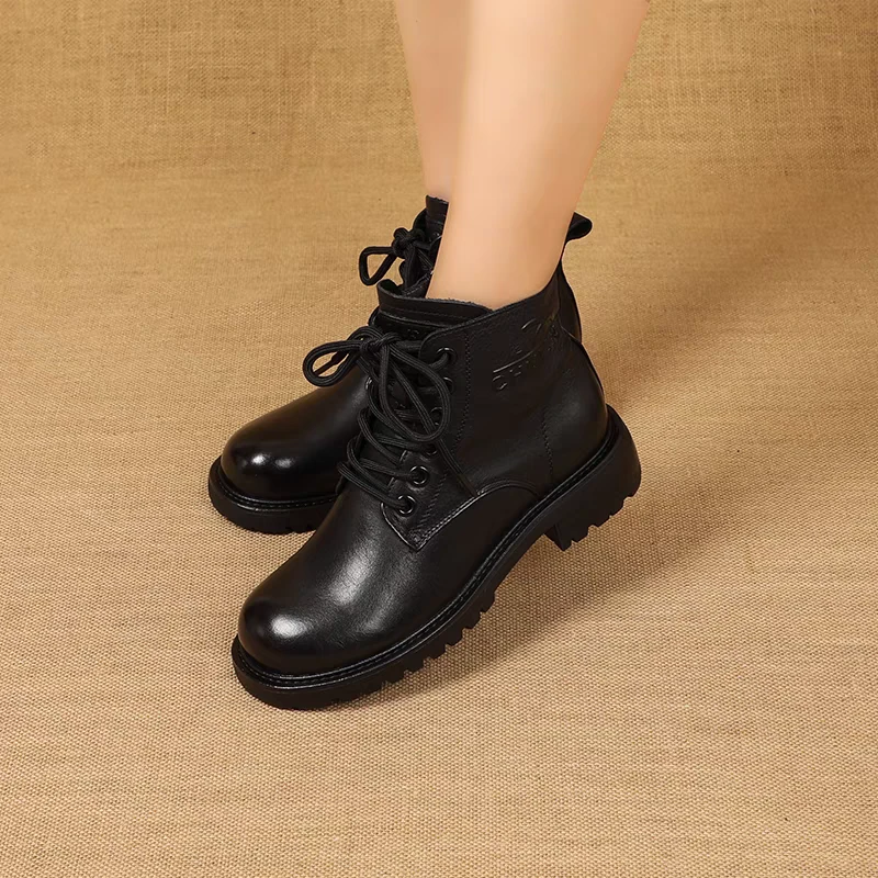 头层牛皮英伦风马丁靴百搭显瘦短靴A11--5008