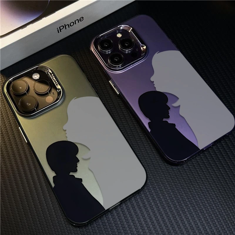黑白情侣适用苹果15pro/14/13手机壳iphone13/11防摔12全包高级感