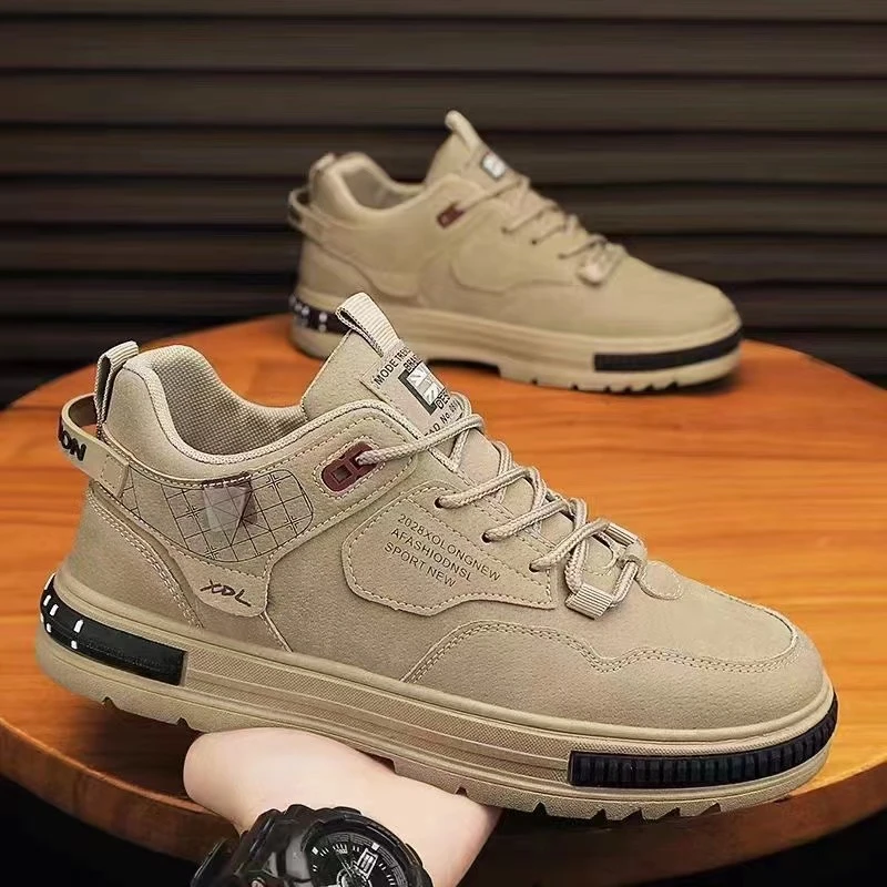 低帮男鞋冬季2023新款工装鞋百搭耐磨防滑运动休闲鞋男士劳保潮鞋