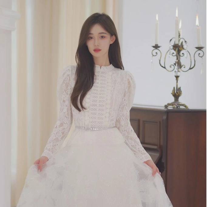 【哥文花园】蕾丝羊腿袖设计复古衬衫女上衣CTA3015290