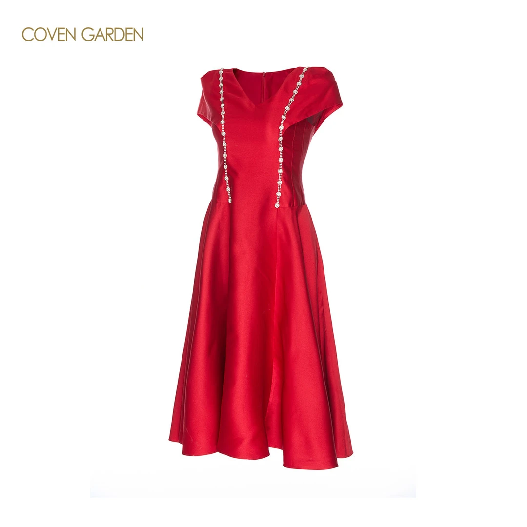 【哥文花园】 挺阔丝缎光滑连衣裙 CLC3083578