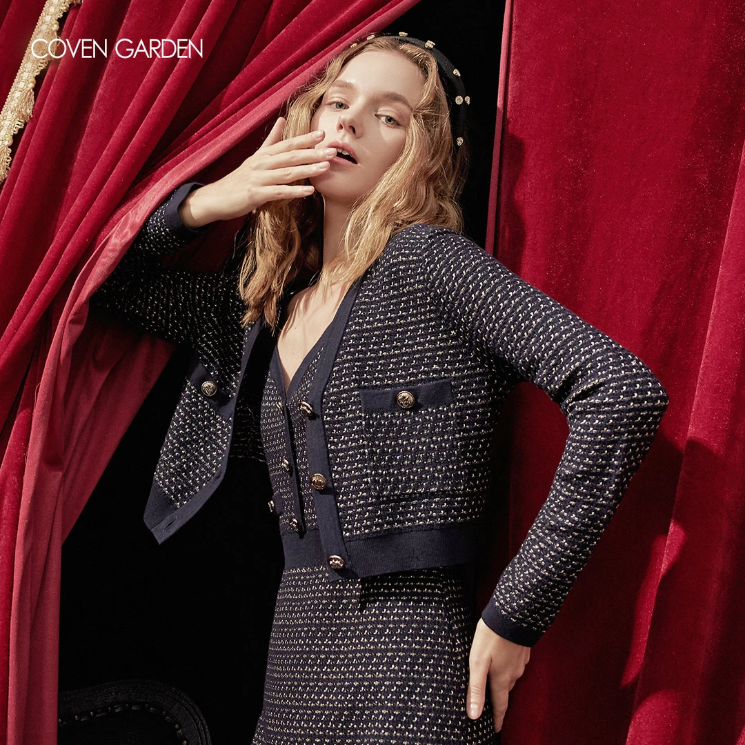 【哥文花园】小香风针织开衫外套女CWA3046300