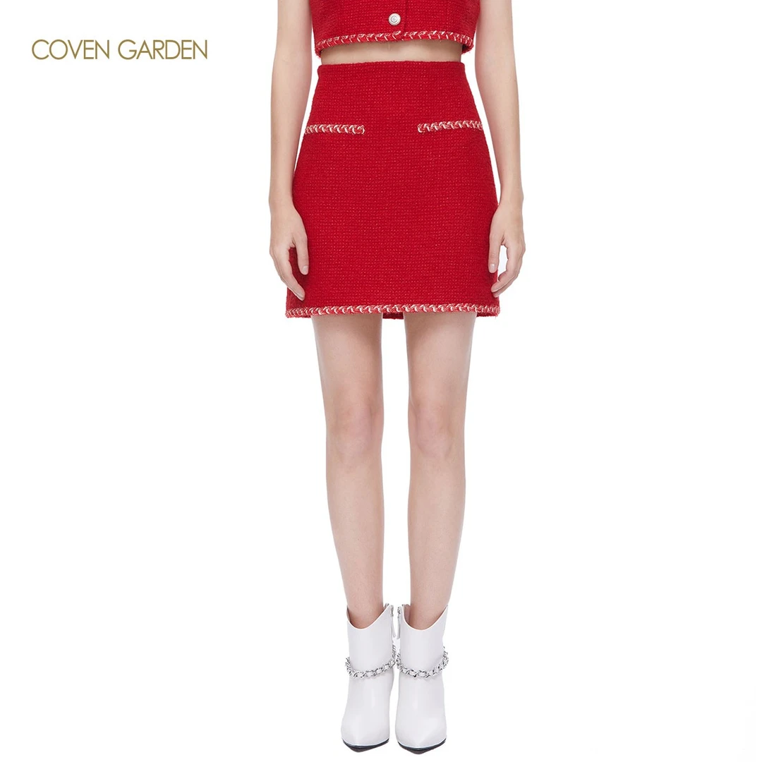 【蜜思仝粉丝专享】哥文花园编织毛呢半身裙CWA4072270