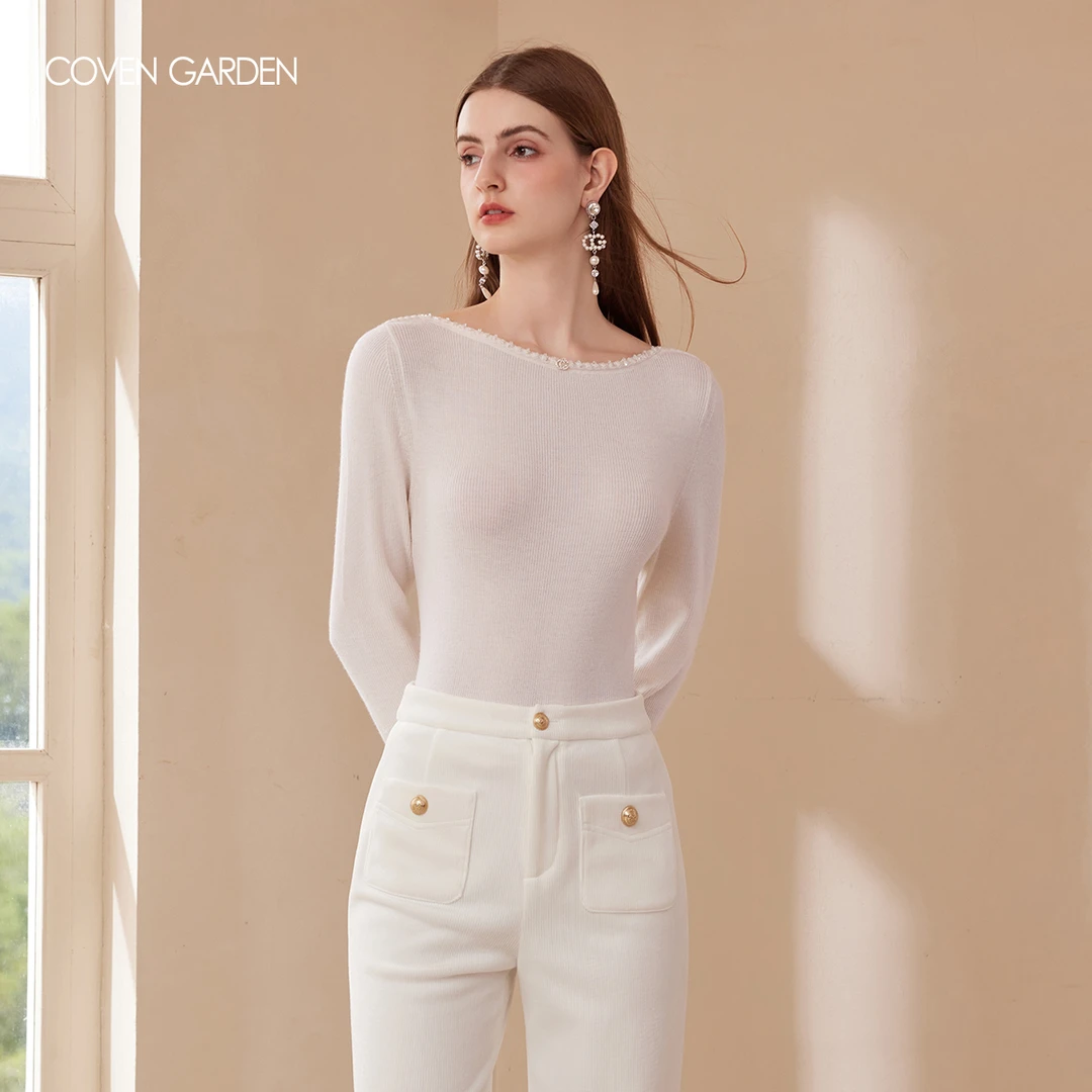 【哥文花园】百搭简约亲肤针织打底衫女 CTA4031490