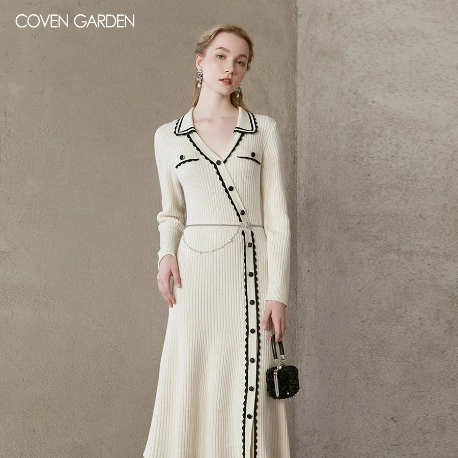 【蜜思仝】毛针织裙连衣裙CTA4035180 COVEN GARDEN