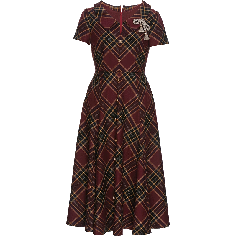 【陈大可】哥文花园英伦风格纹连衣裙CWA3086370 COVEN GARDEN