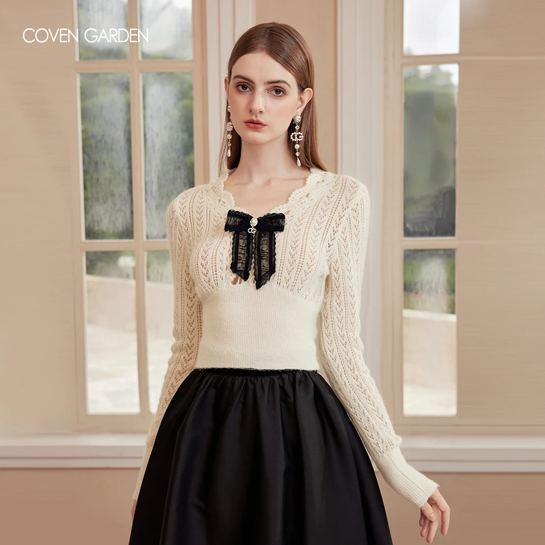 【哥文花园】 蝴蝶结毛衣女软糯少女风 CTA4031880