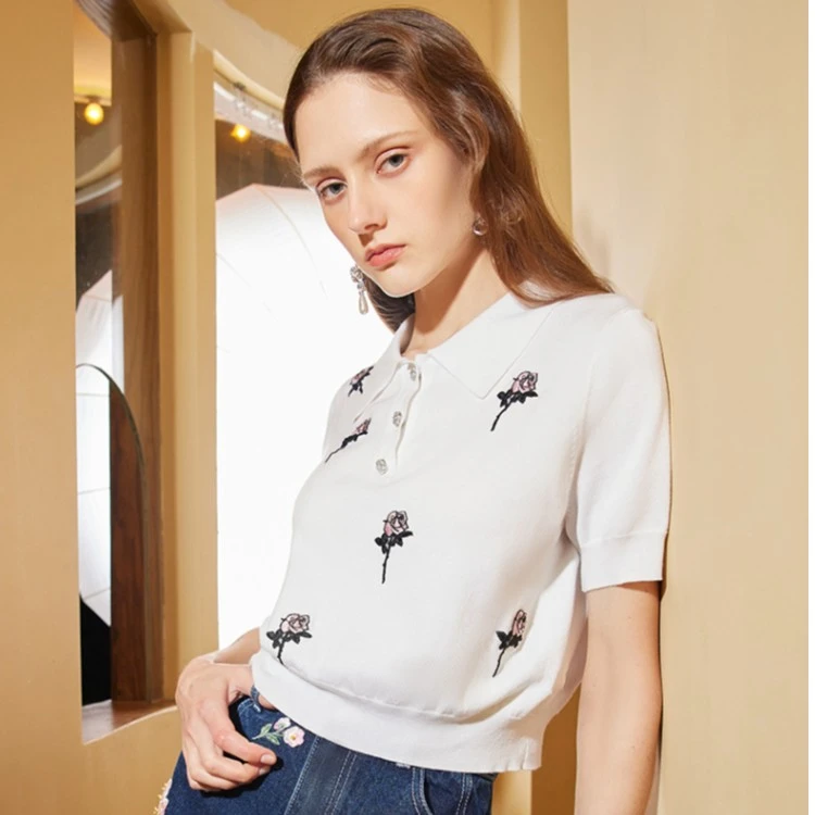 【买3免1款】哥文花园玫瑰刺绣针织衫CTA2035430 COVEN GARDEN