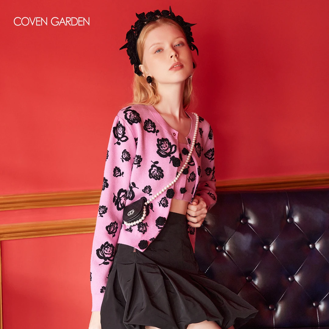 哥文花园吊带针织衫背心CWC1032098