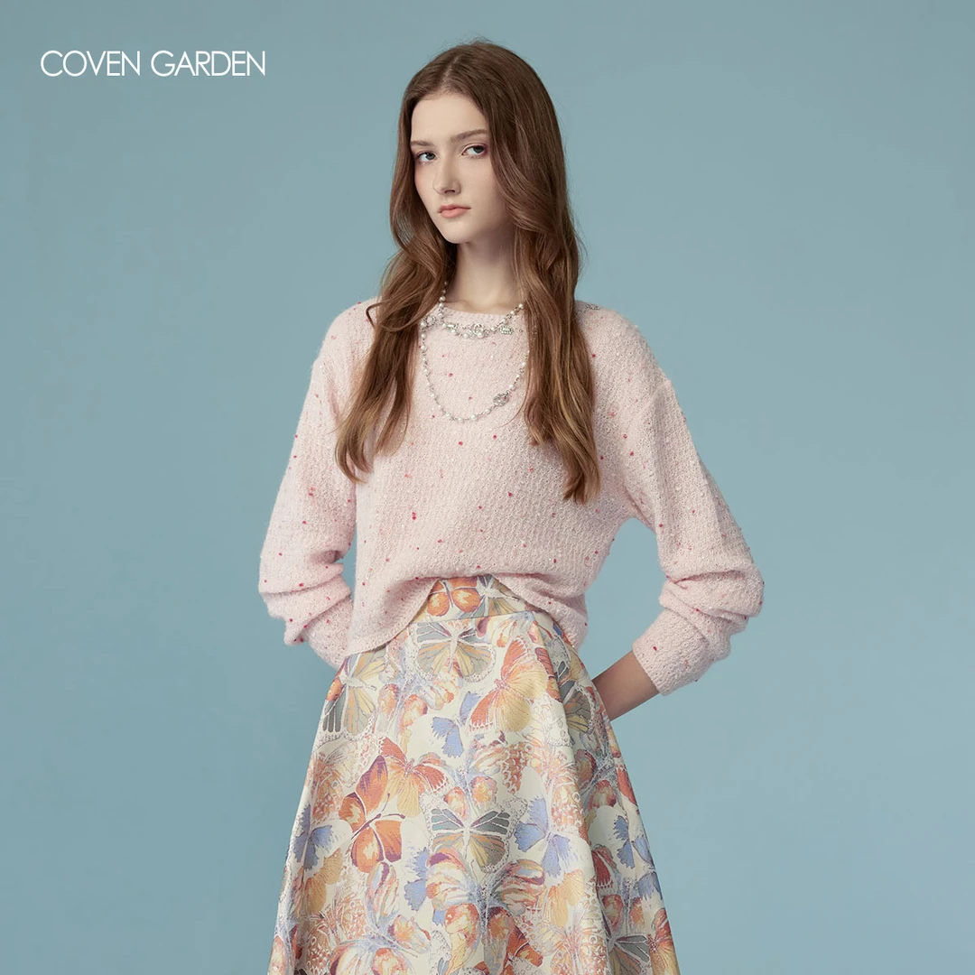 【哥文花园】粉色温柔毛针织衫 CLA1031050