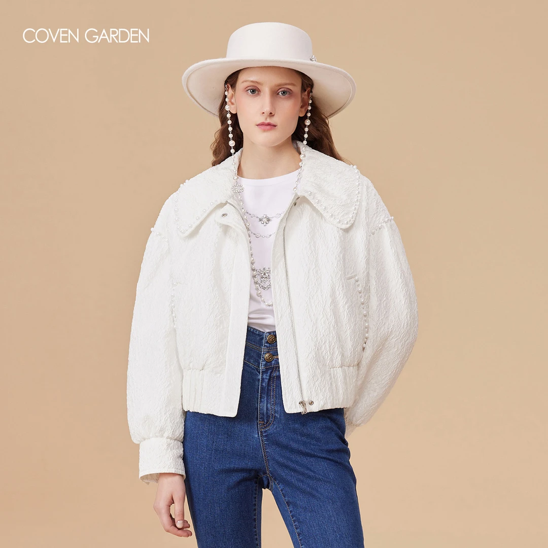 【陈大可】哥文花园 碎花肌理感珍珠短外套CTA3045240 COVEN GARDEN