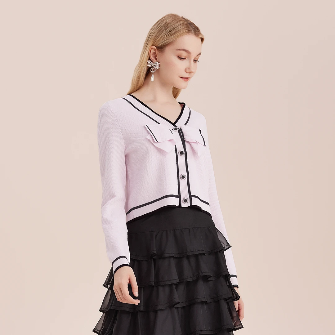 【陈大可】蝴蝶结小香风针织衫CTA3044250 COVEN GARDEN