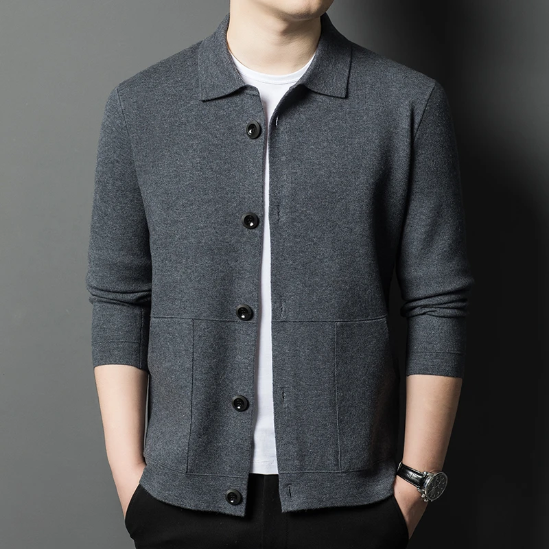 雅鹿男装春季开衫男针织衫外套商务简约男士时尚毛衣外套百搭