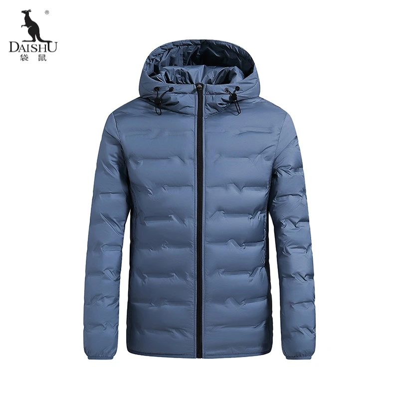 Dai Shu/袋鼠冬季羽绒服男士轻薄连帽外套休闲保暖加厚高档潮牌