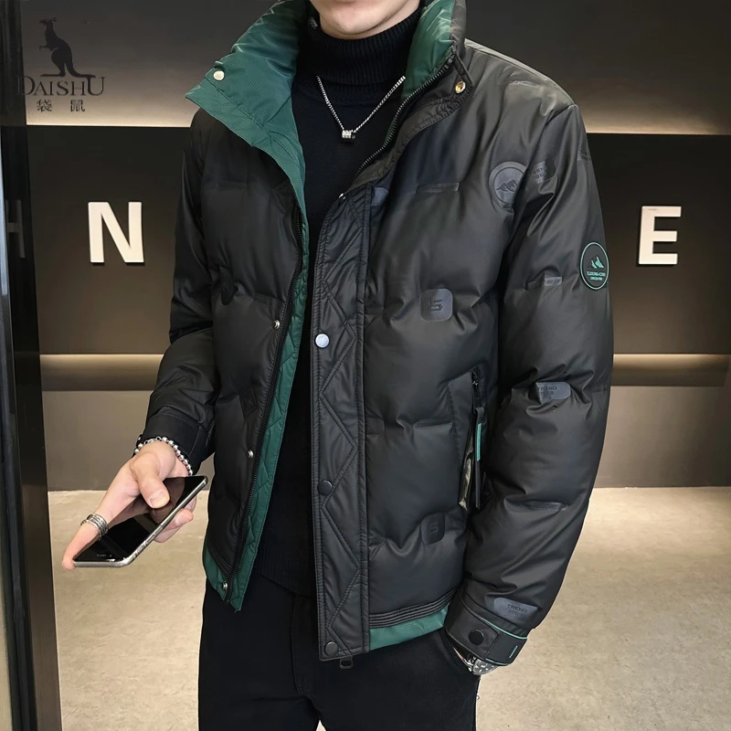 Dai Shu/袋鼠男士休闲白鸭绒羽绒服时尚韩版立领轻奢保暖羽绒外套