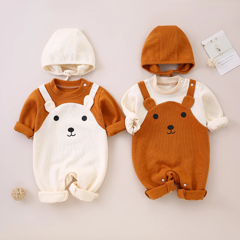 婴儿连体衣春秋季纯棉外出服男女宝宝洋气抱抱服新生儿新款春秋装