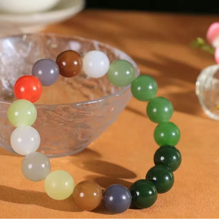 【辉哥甄选】和田玉多宝珠圆玉润手串20241107