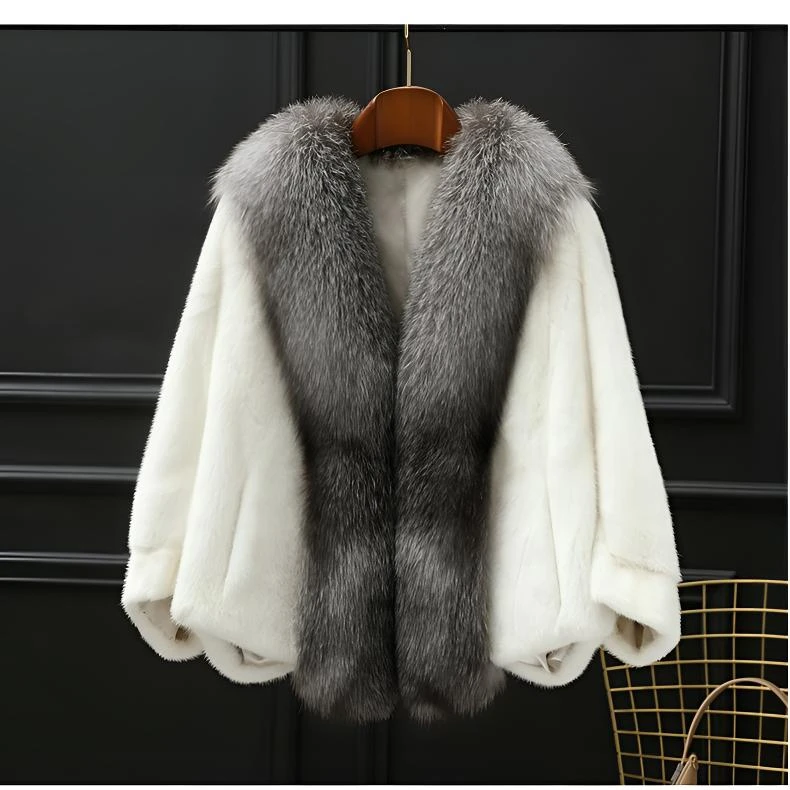 黑科技貂绒女款洋气又显瘦轻奢白色女款门襟皮草外套春款