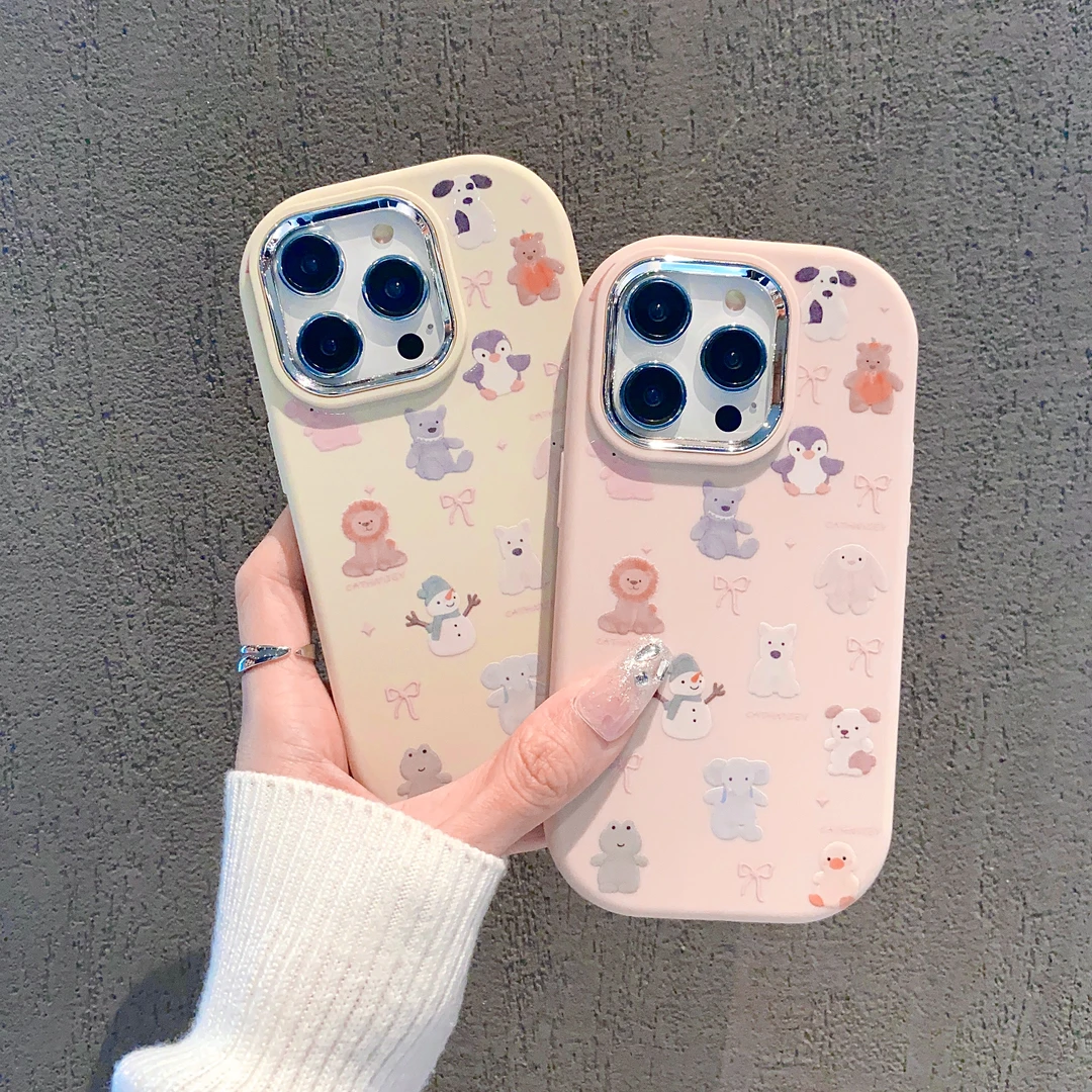 银镜小胖墩适用苹果15/iPhone/华为荣耀/OPPO手机壳包边防摔创意