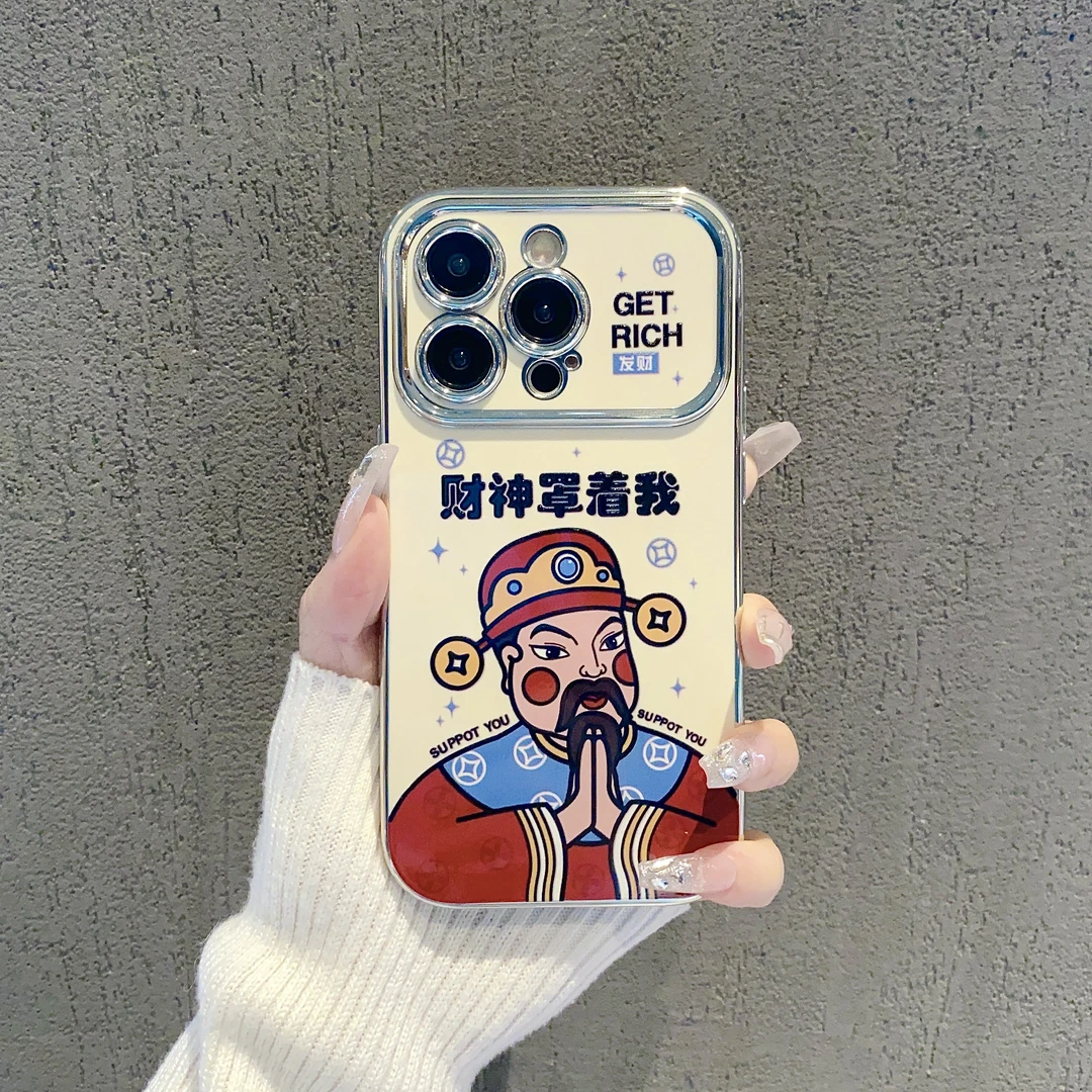 电镀大视窗适用苹果15/iPhone/华为荣耀/oppo/vivo/小米手机壳潮