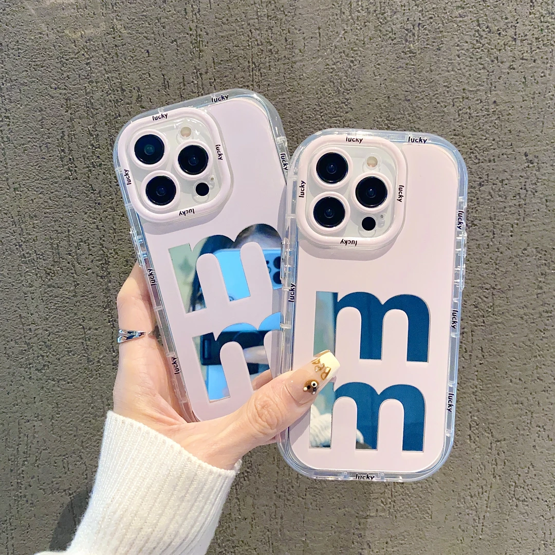 镜面奶油壳适用苹果15/iPhone/华为荣耀/OPPO/VIVO/小米手机壳潮