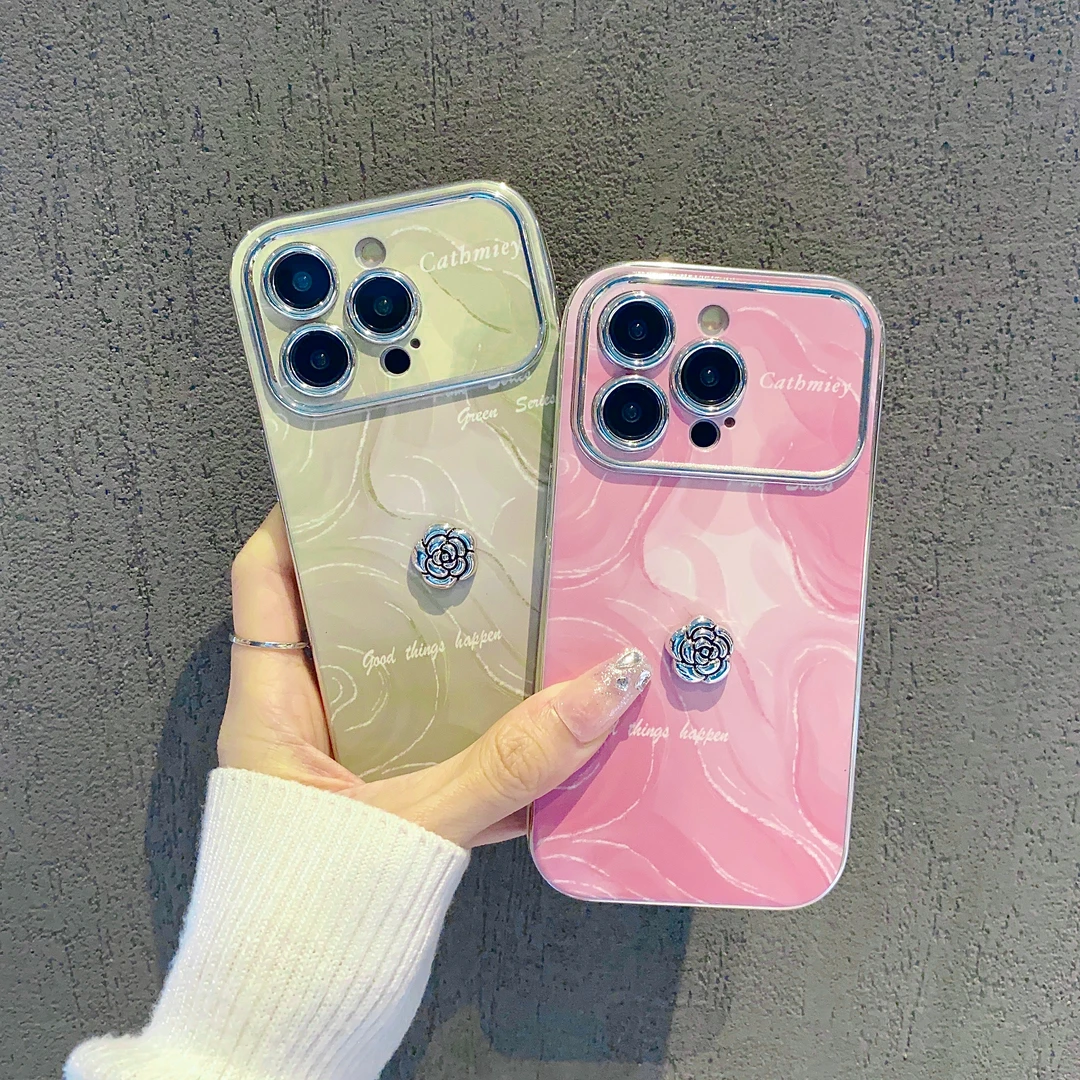 电镀大视窗适用苹果15/iPhone/华为荣耀/oppo/vivo/小米手机壳潮