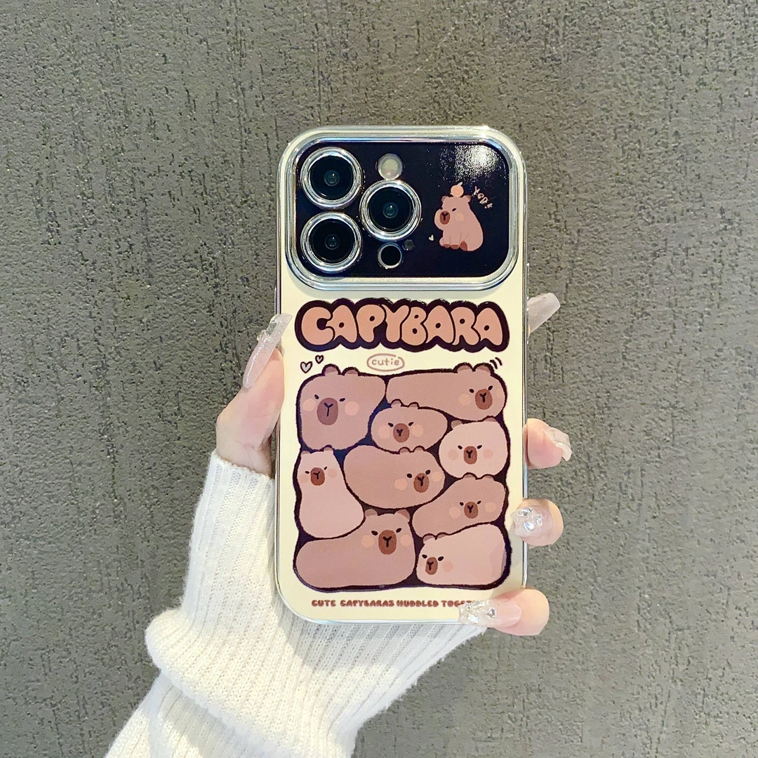 电镀大视窗适用苹果15/iPhone/华为荣耀/oppo/vivo/小米手机壳潮