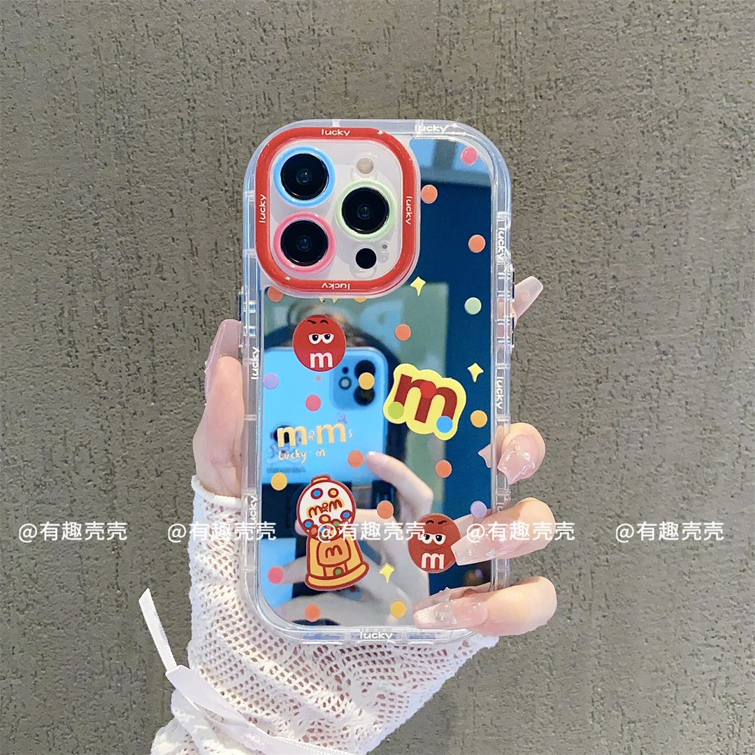 镜面奶油壳适用苹果15/iPhone/华为荣耀/OPPO/VIVO/小米手机壳潮