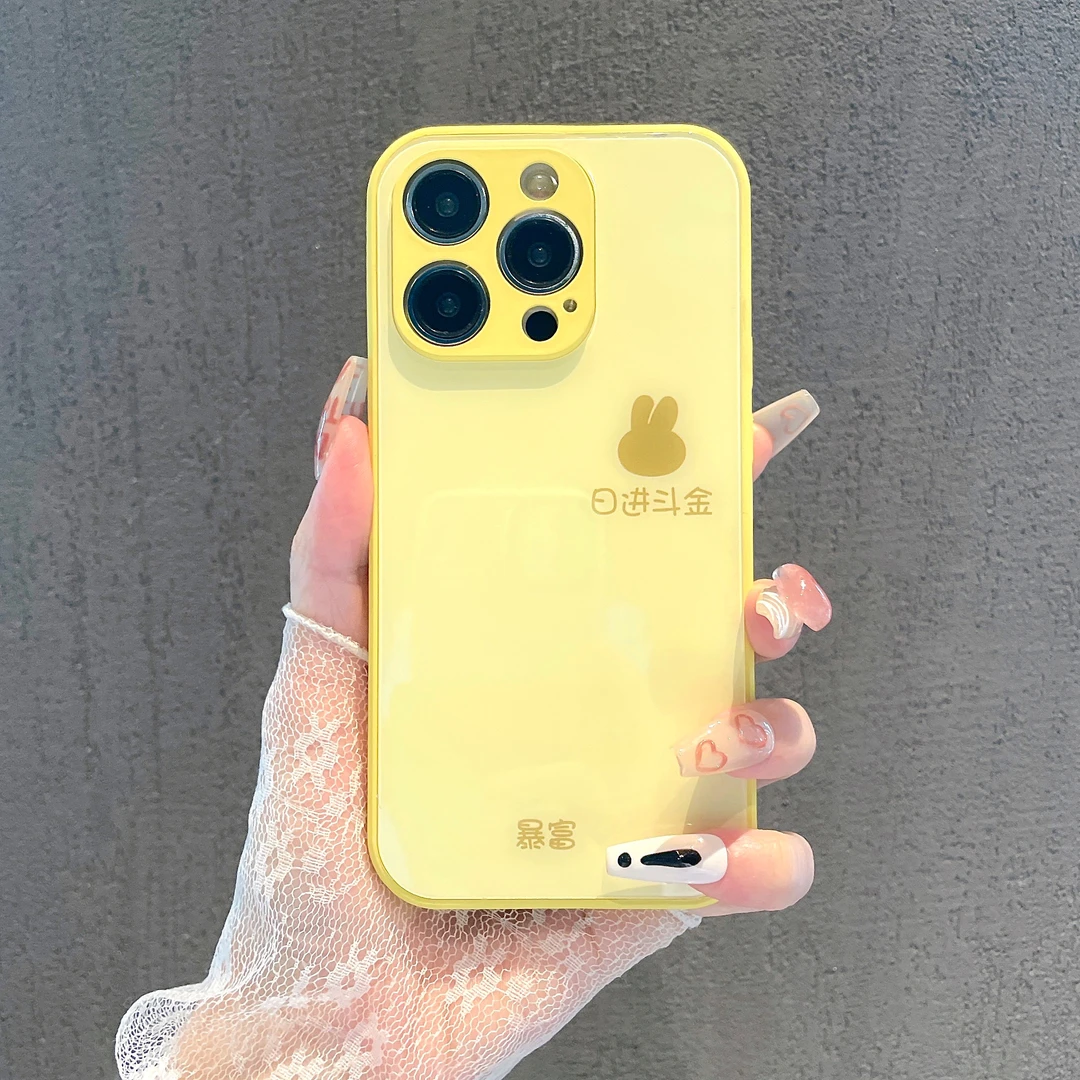 玻璃壳适用苹果15/iphone/华为荣耀/OPPO/VIVO/小米手机壳简约