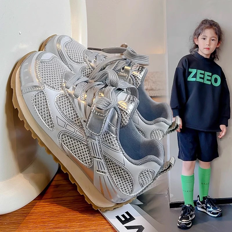 ABC儿童运动鞋2025夏季新款男童阿甘鞋网面厚底软底女童跑步鞋ins