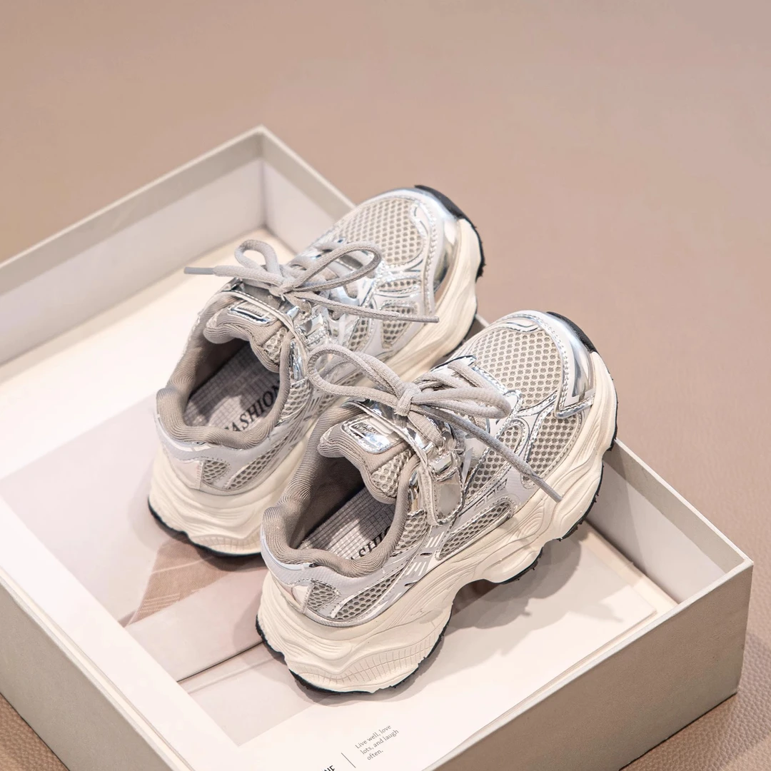 ABC女童鞋2025夏季新款男童运动鞋春季 儿童老爹鞋网面鞋透气百搭