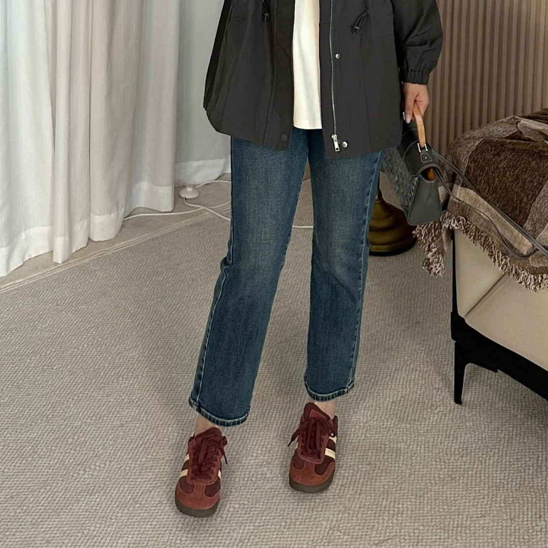 【青青·STUDIO】私服早秋定制弹力显瘦百搭九分牛仔烟管裤QS24730