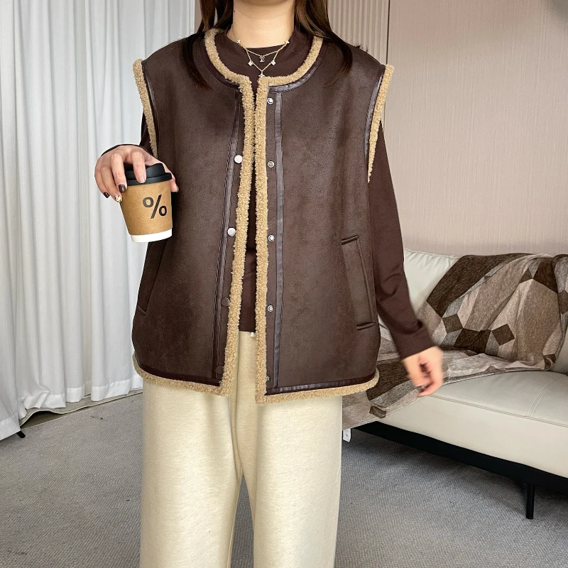 青青·STUDIO〖私服定制〗秋冬宽松时髦皮毛一体马夹外套QS25026