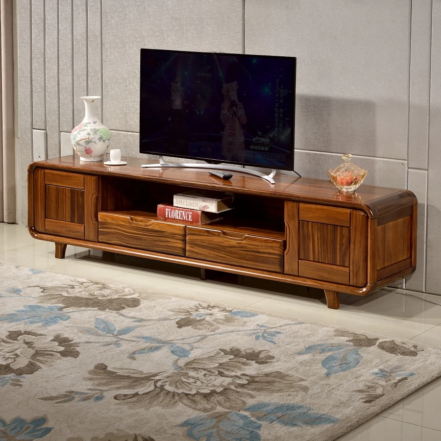 乌金木电视柜全实木客厅家具抽屉储物柜新中式现代简约电视柜地柜