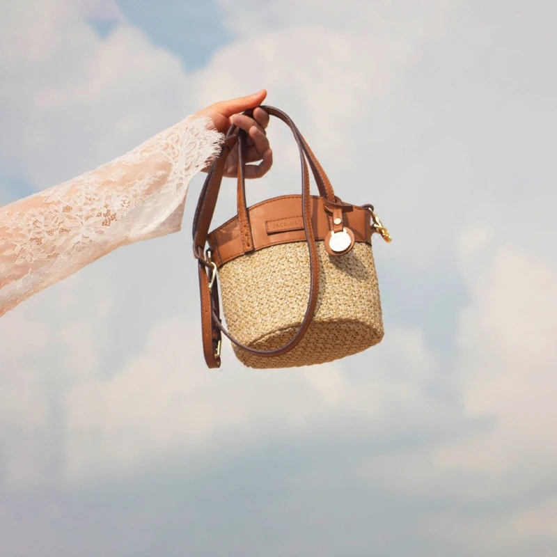 JACD原创设计编织包草编包度假ins风包包女藤编包手提女包斜挎包