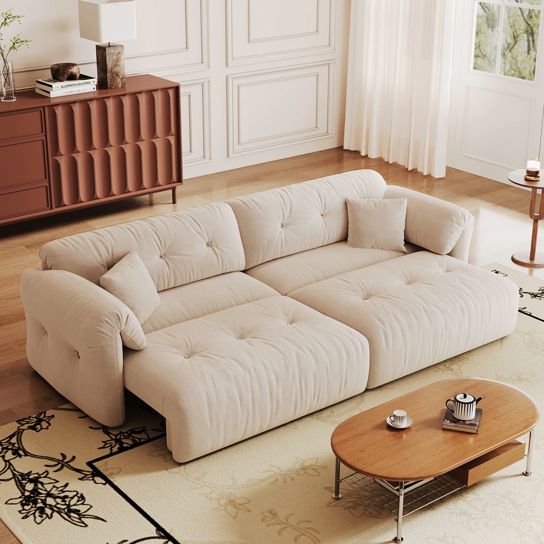 云朵电动沙发客厅现代简约可调节伸缩布艺懒人多功能2024新款