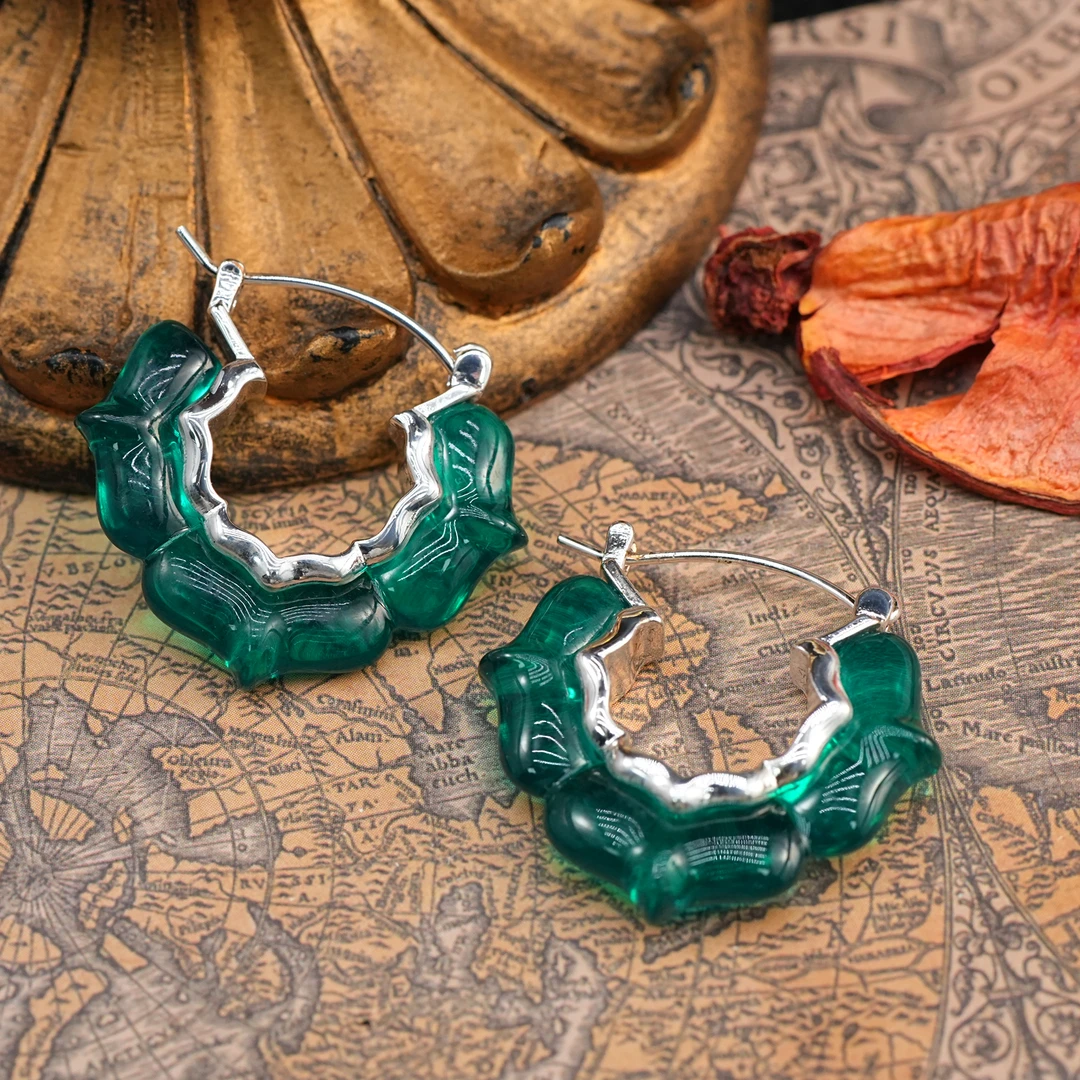 铜合金耳饰 LeLe 耳钉 法式小众气质高级感网红复古 9320