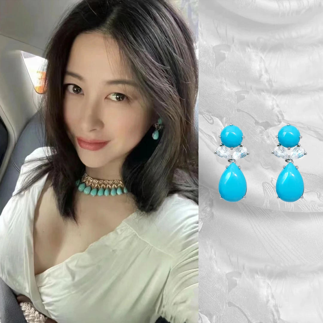 铜合金耳饰 耳钉《美人湖》新中式高定 · LeLe摩登系列 9498