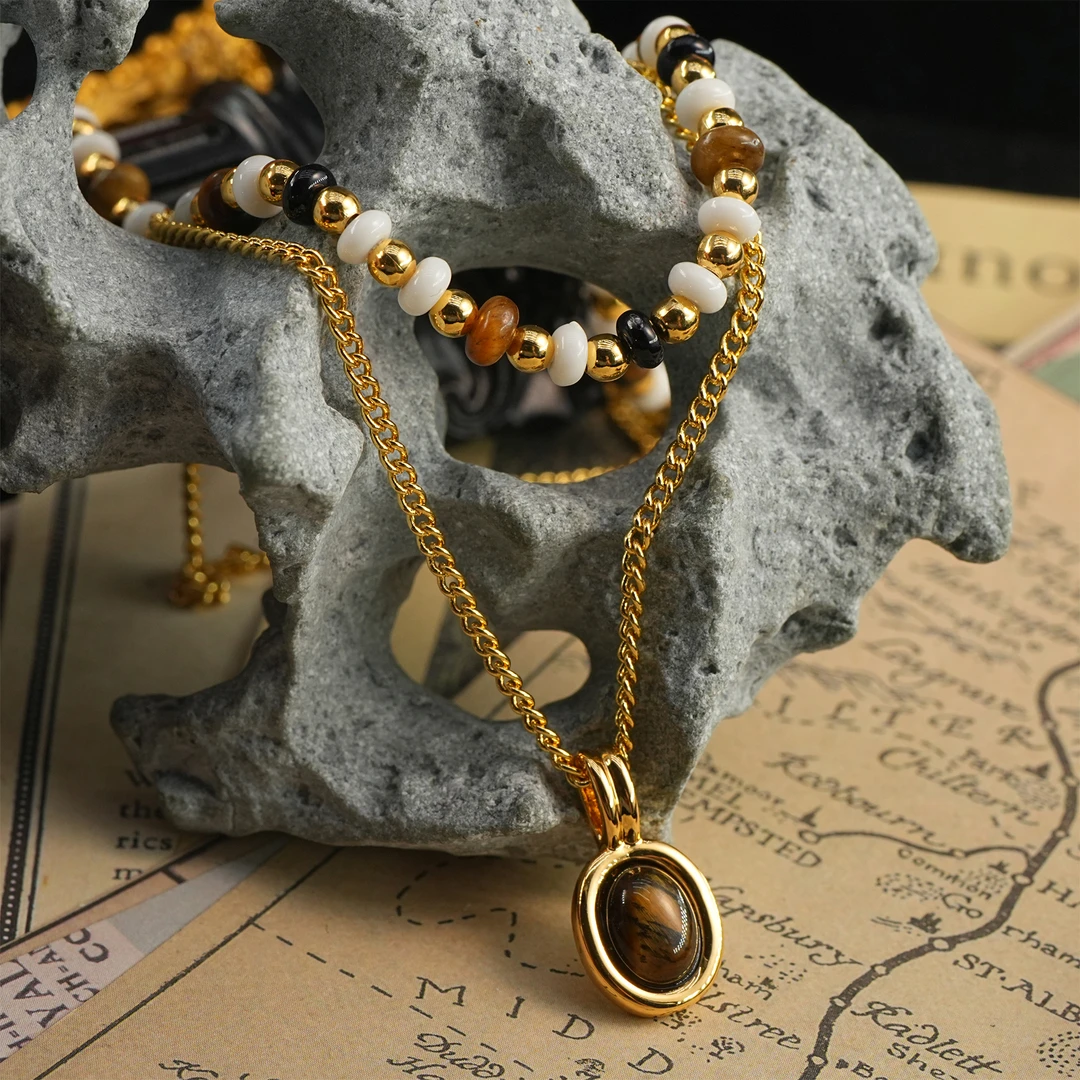 铜合金项链 LeLe 项链 手工大自然珠珠（主链+延长：36+6cm）2545